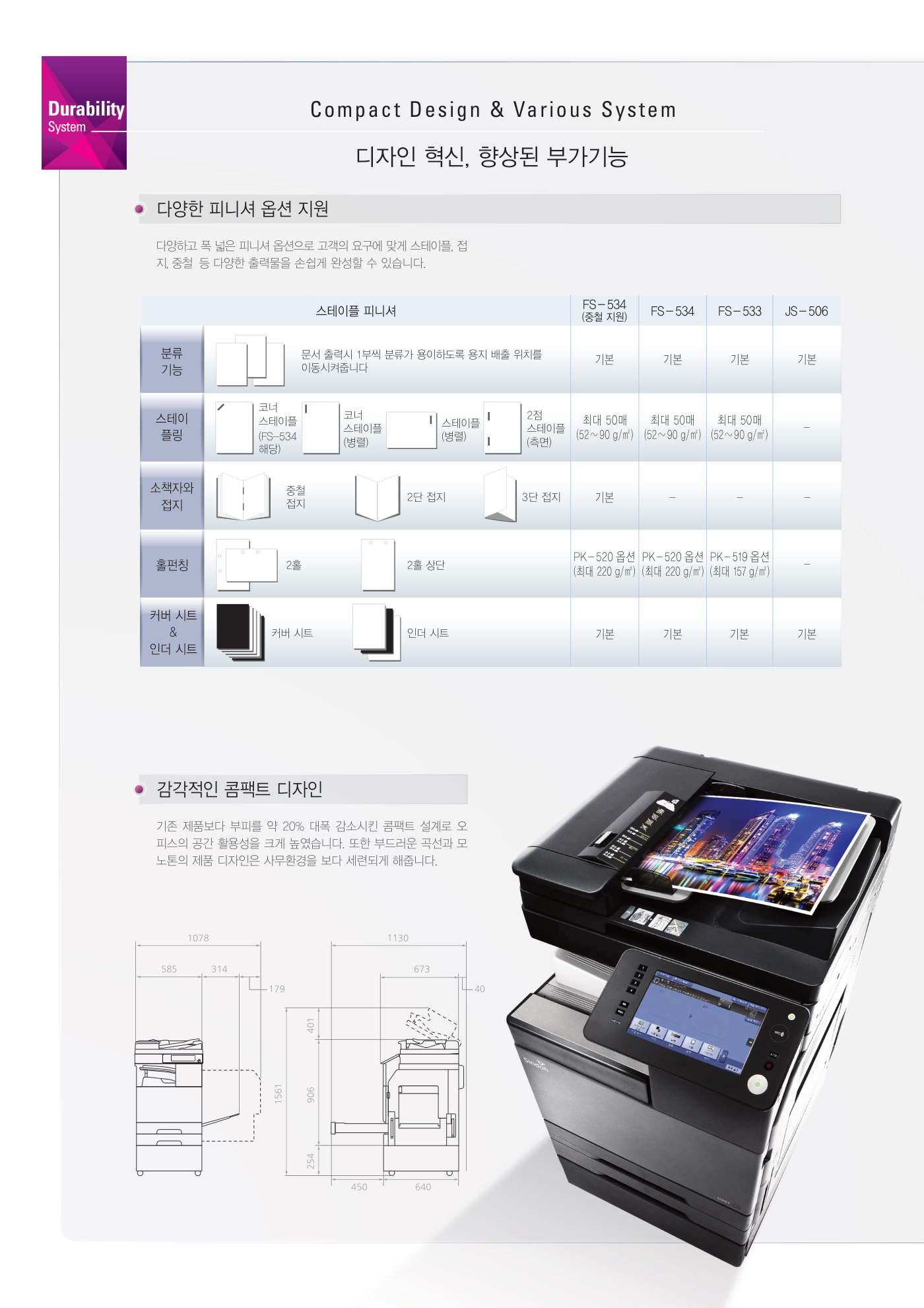 신도리코 D300 컬러복사기 렌탈 3년약정 카탈로그