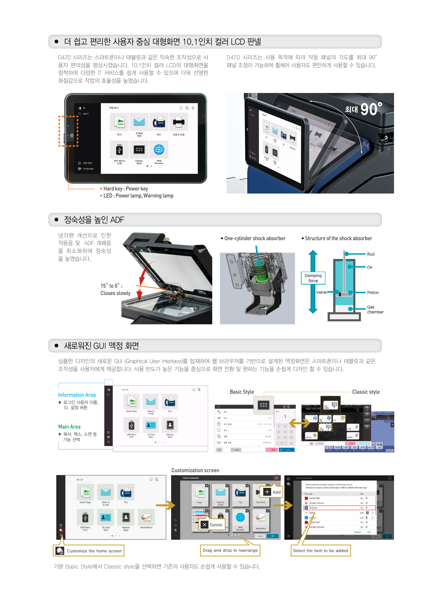 신도리코 D470 컬러복사기 렌탈 4년약정 카탈로그