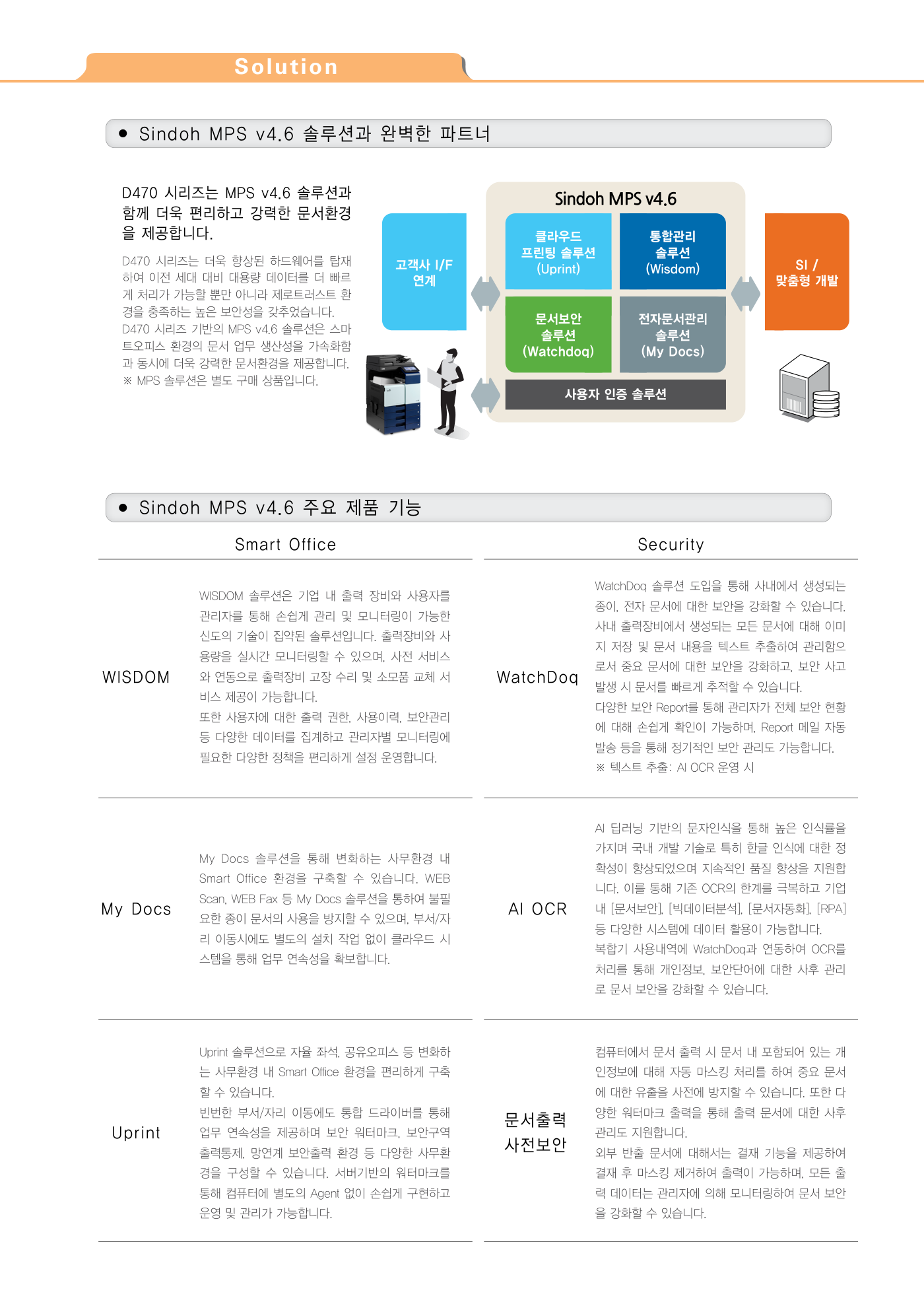 신도리코 D470 컬러복사기 렌탈 4년약정 카탈로그
