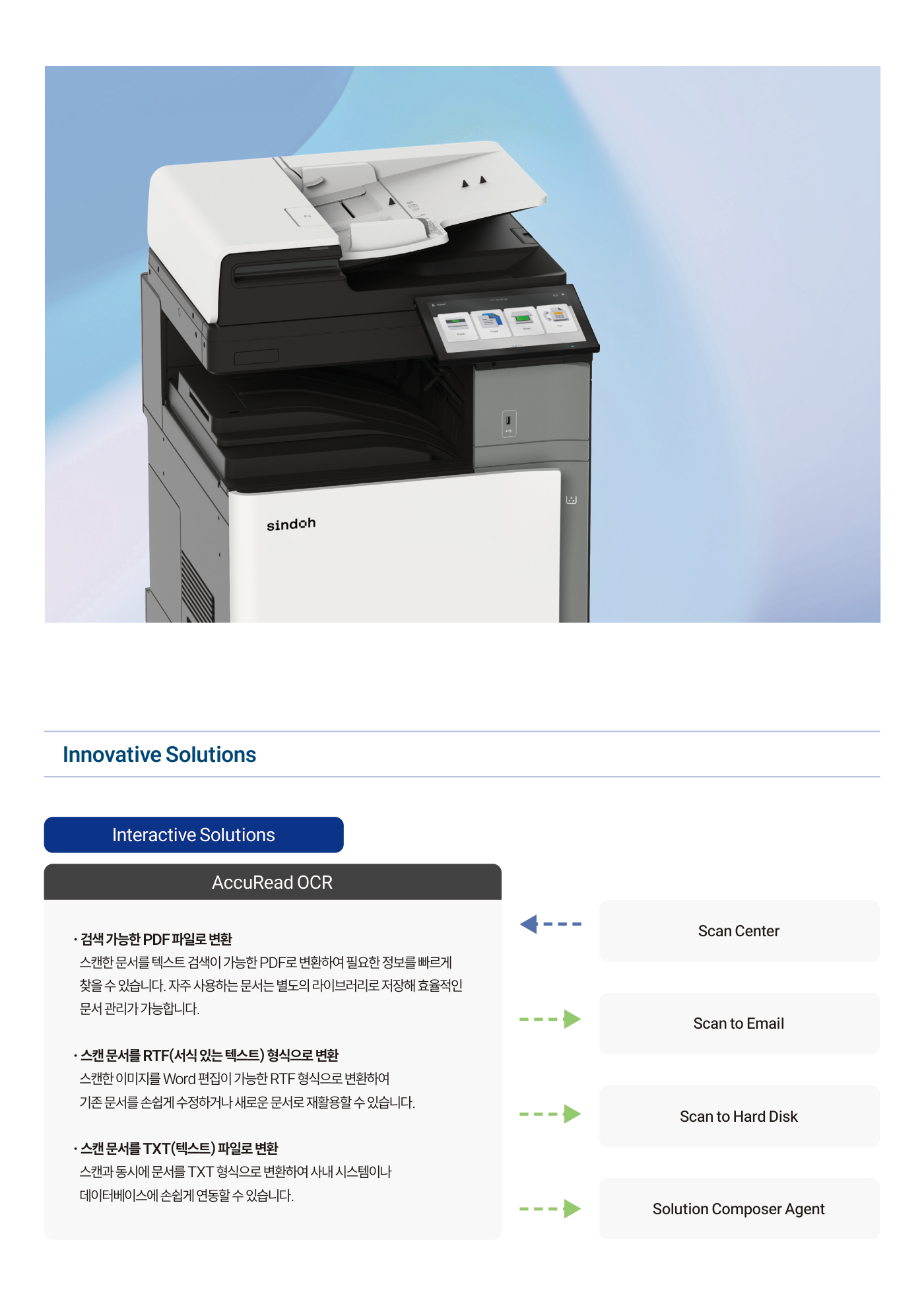 신도리코 D500 컬러복사기 렌탈 4년약정 카탈로그